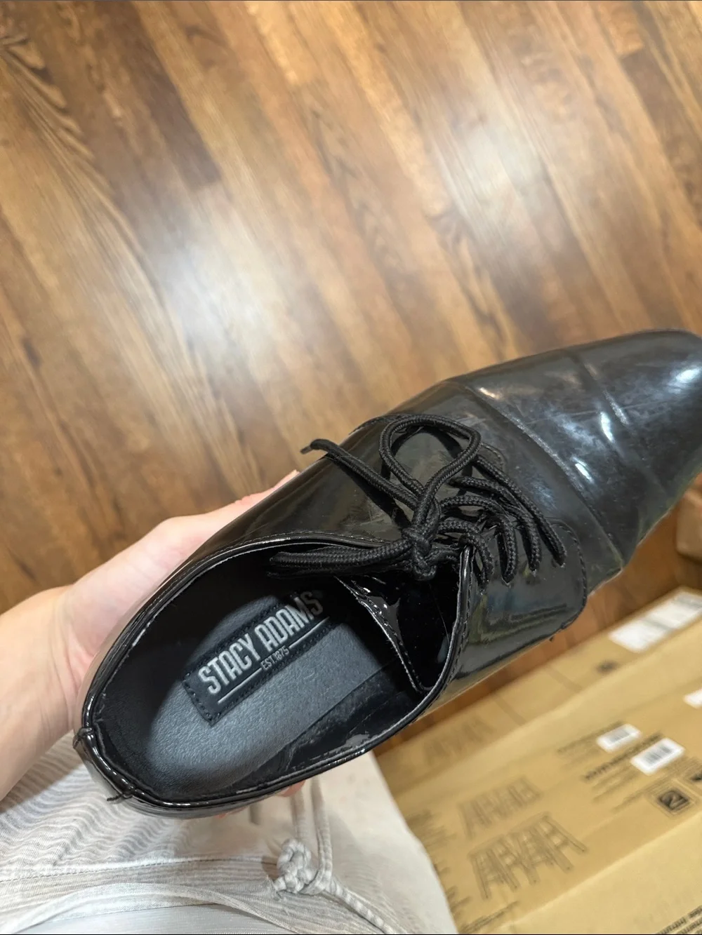 Black Men’s Lace-Up Tuxedo Shoes - 10